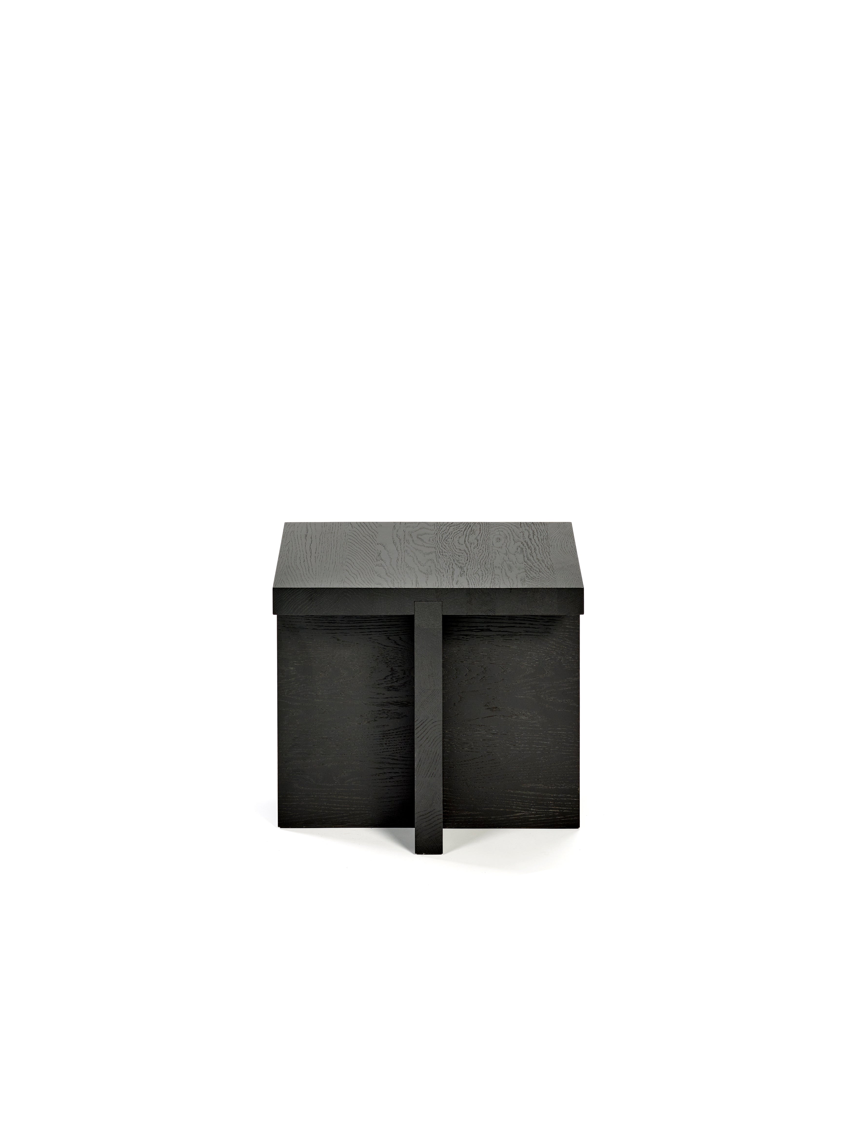 Rudolph black square side table