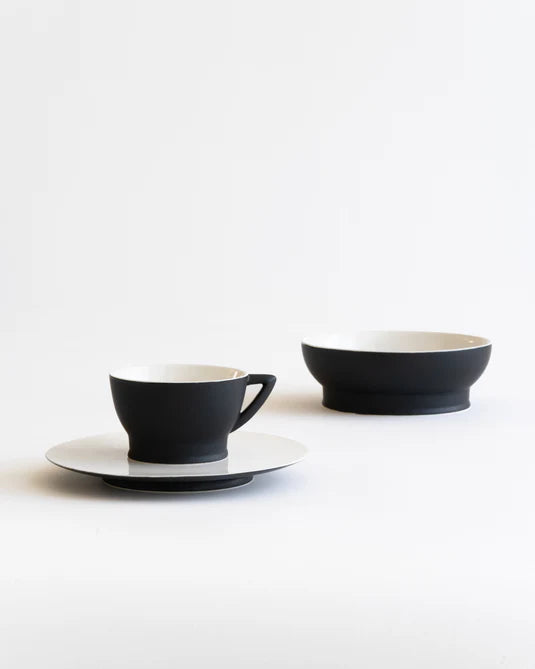 Ensemble complet 24 pièces Noir/Blanc cassé Ra