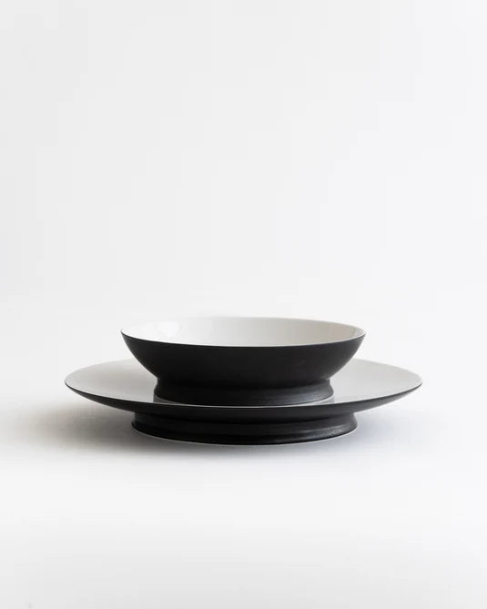 Ensemble complet 24 pièces Noir/Blanc cassé Ra