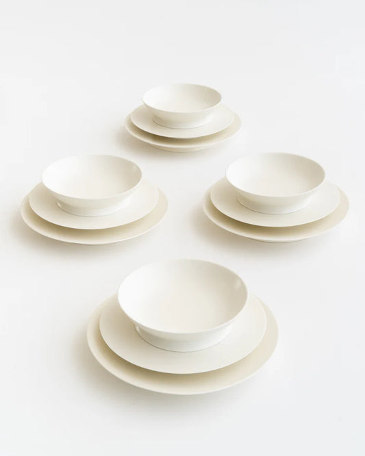 Ra 12-Piece Off-White Dinner Set