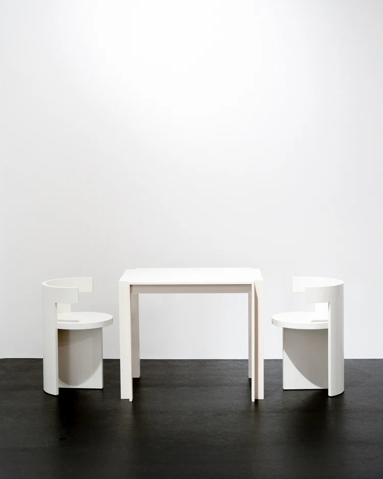 Boho white beech chair