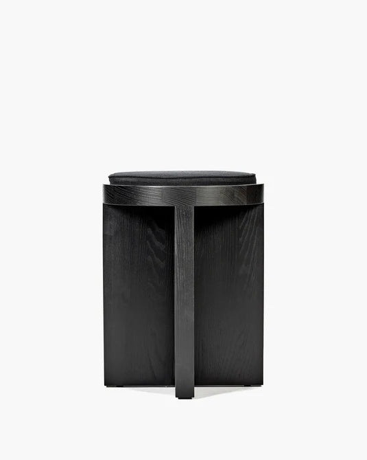Black stool with black cushion Tabu