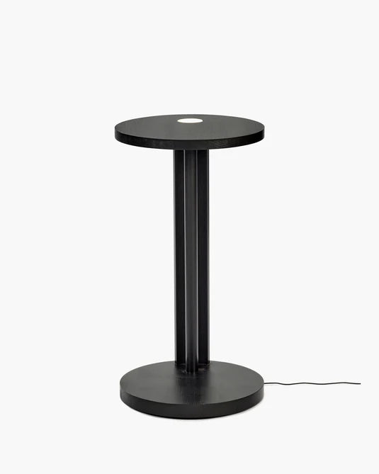 Table d'appoint L avec éclairage LED chêne marron Aura