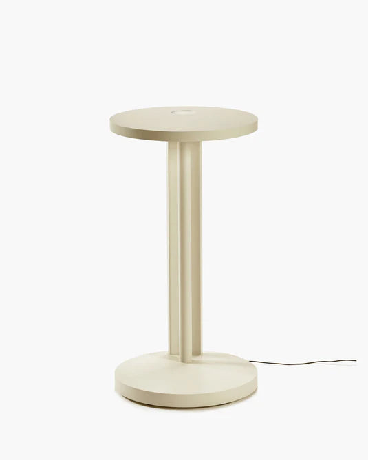 Aura cream beech L side table with LED lighting
