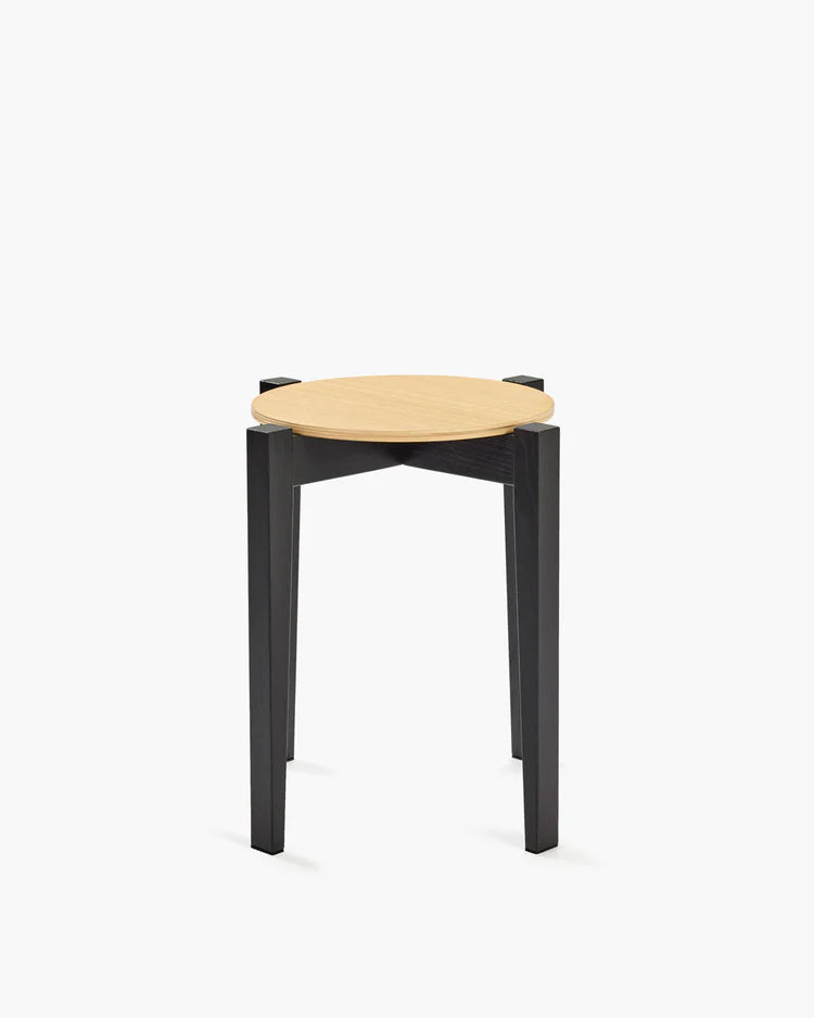 Tabouret hêtre noir/chêne naturel Eloïs