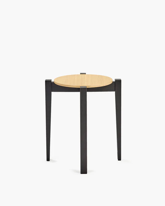 Tabouret hêtre noir/chêne naturel Eloïs