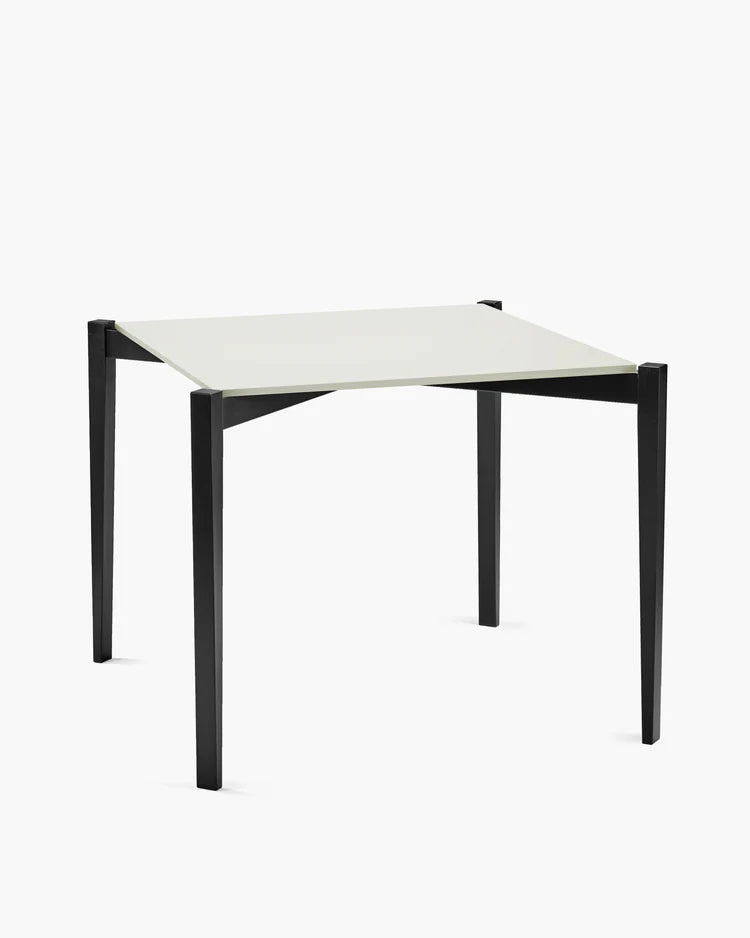 Table carrée hêtre noir/blanc cassé Eloïs