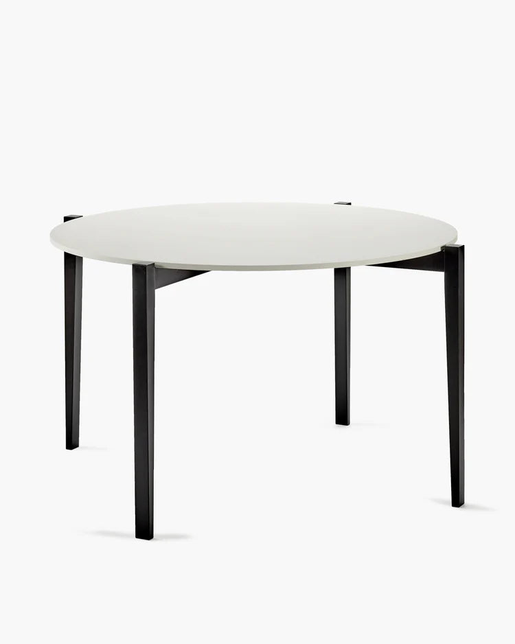 Table ronde hêtre noir/blanc cassé Eloïs