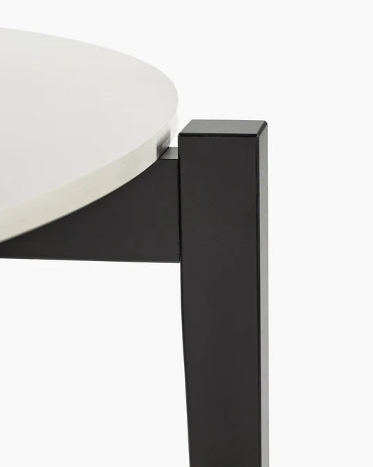 Table ronde hêtre noir/blanc cassé Eloïs