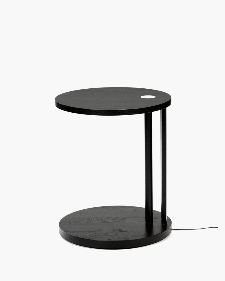 Aura S side table with LED lighting in black oak