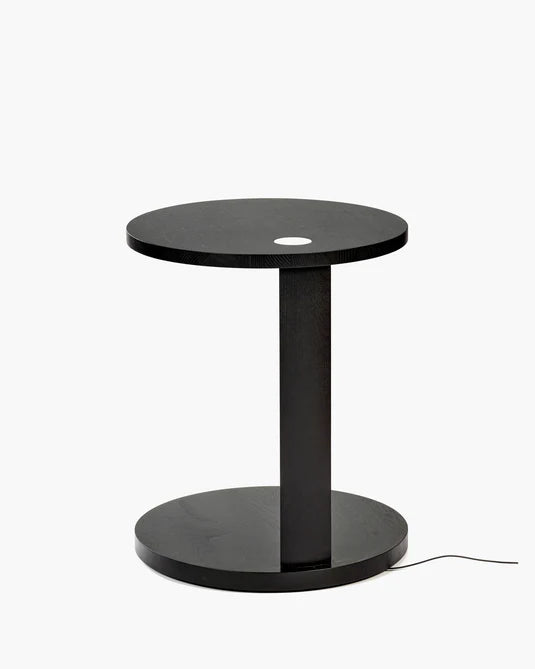 Aura S side table with LED lighting in black oak
