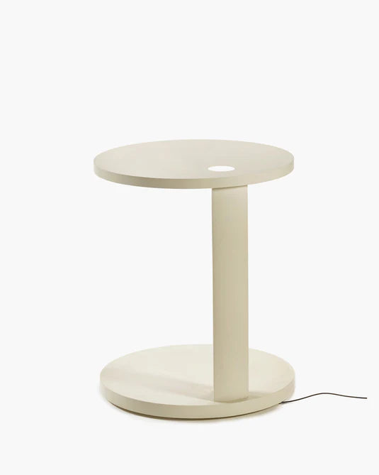 Aura cream beech S side table with LED lighting
