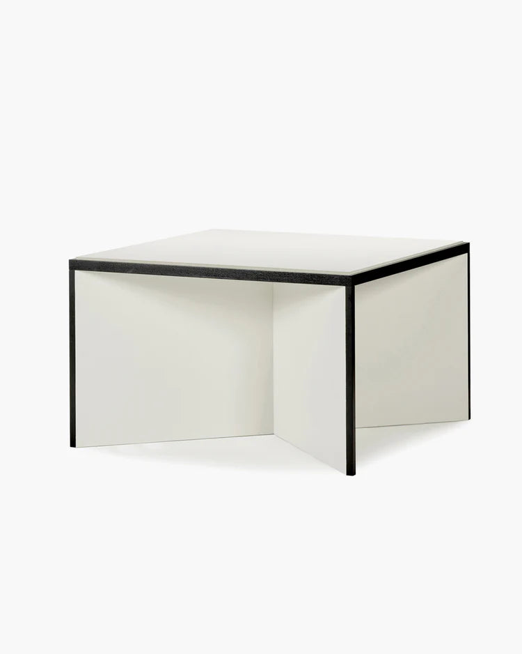 Kubé1 Off-white oak-black/off-white oak table