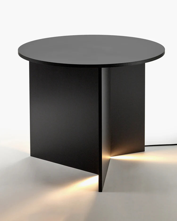 Table d'appoint avec éclairage LED noir Stella