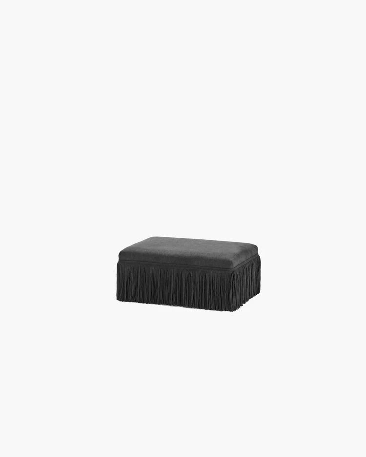 Black pouf S with black fringes Frin
