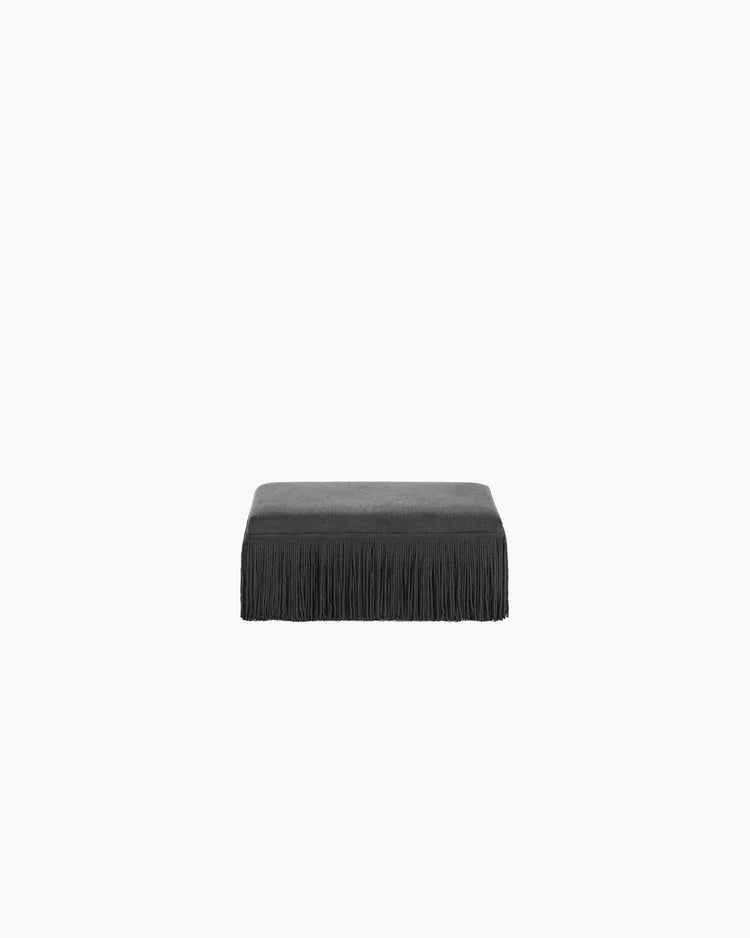 Black pouf S with black fringes Frin