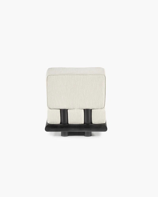 Crèmekleurige kokosnootbank + zwart eiken frame Ono 1