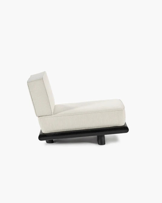 Crèmekleurige kokosnootbank + zwart eiken frame Ono 1