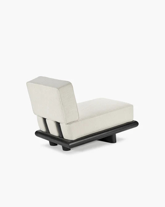 Crèmekleurige kokosnootbank + zwart eiken frame Ono 1