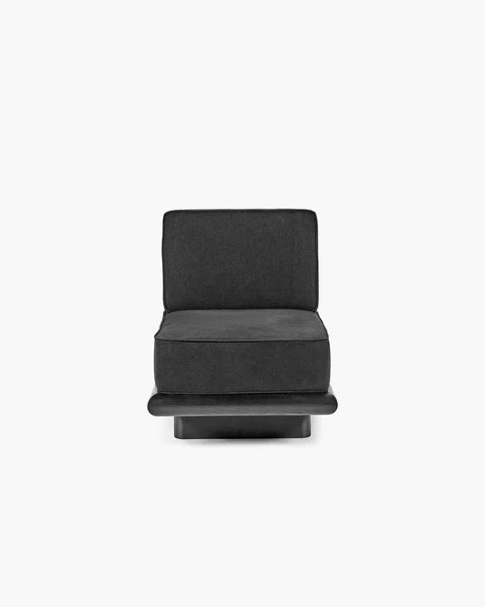 Zwarte licot bank + zwart eiken frame Ono 1