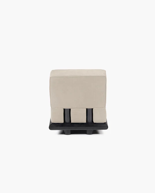 Canapé velours gris + cadre chêne noir Ono 1