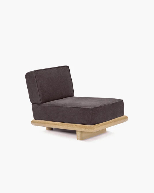 Ono 1 Shadow Velvet Sofa + Natuurlijk Eiken Frame