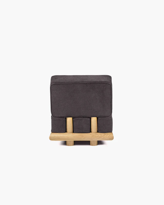 Canapé velours ombre + cadre chêne naturel Ono 1