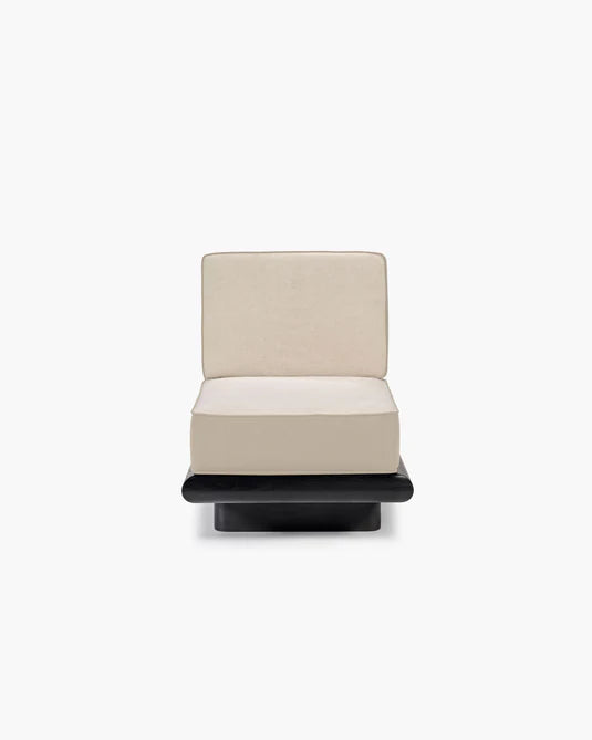 Canapé velours brume + cadre tulipier teinté foncé Ono 1