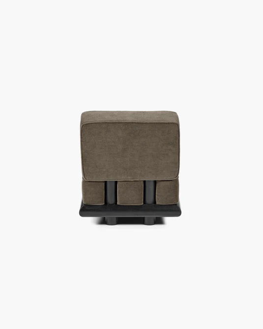Canapé velours teddy + cadre tulipier teinté foncé Ono 1