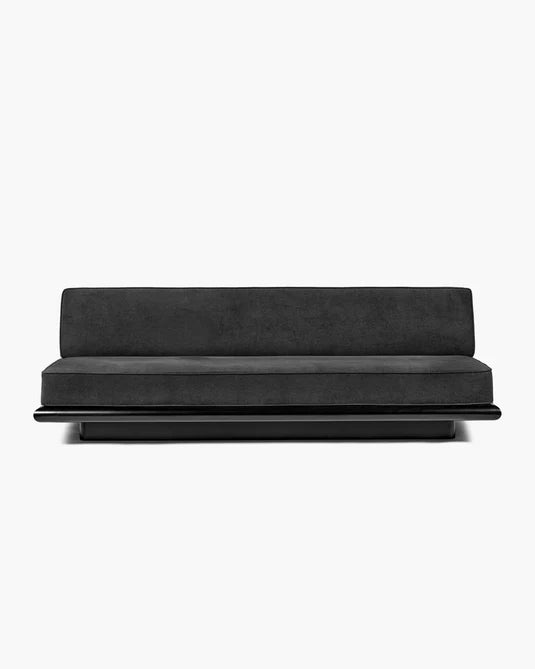 Canapé licot noir + cadre chêne noir Ono 3
