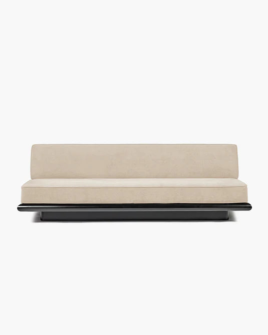 Canapé velours gris + cadre chêne noir Ono 3