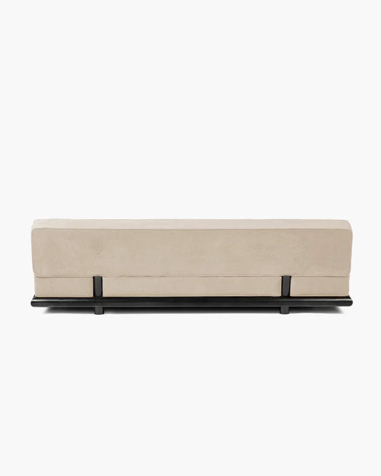 Canapé velours gris + cadre chêne noir Ono 3