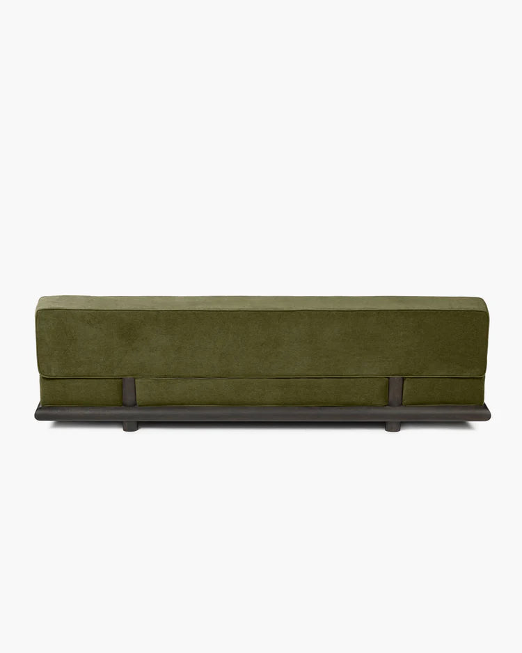 Fern velvet sofa + brown oak frame Ono 3