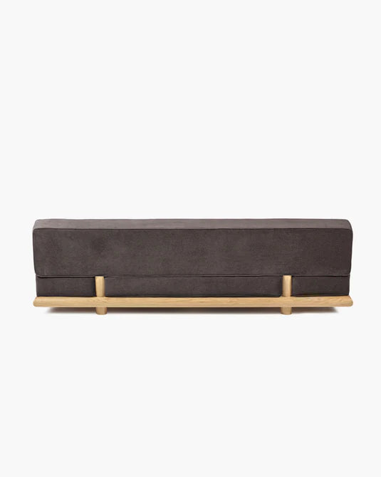 Ono 3 stained velvet sofa + natural oak frame