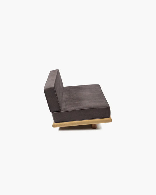 Canapé velours teinté + cadre chêne naturel Ono 3