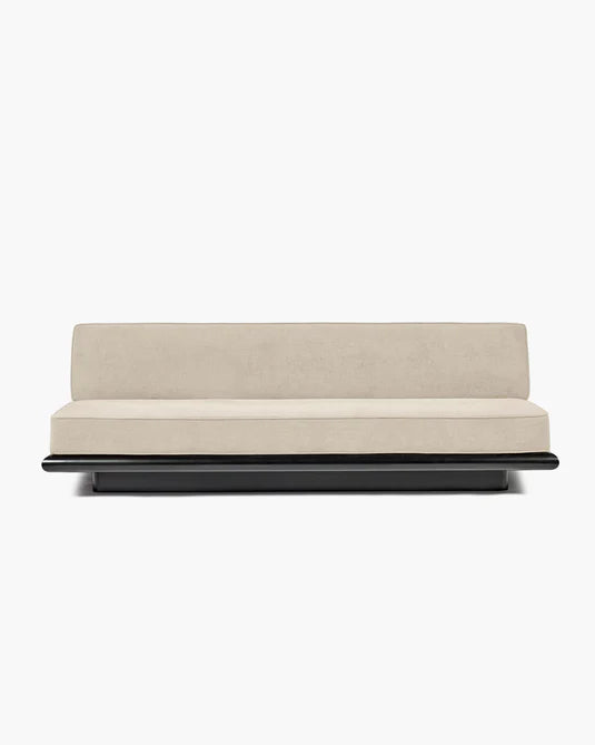 Canapé velours gris + cadre tulipier teinté foncé Ono 3