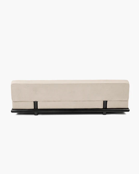 Canapé velours gris + cadre tulipier teinté foncé Ono 3