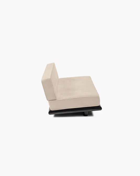 Canapé velours gris + cadre tulipier teinté foncé Ono 3
