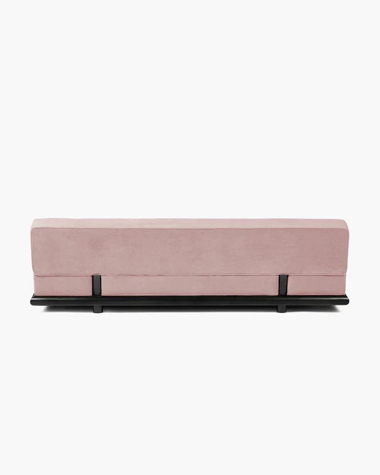 Canapé velours rose + cadre tulipier teinté foncé Ono 3