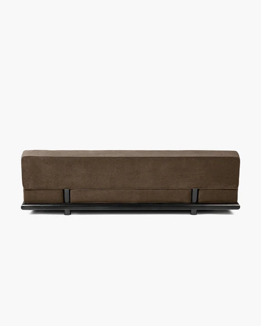 Canapé velours teddy + cadre tulipier teinté foncé Ono 3