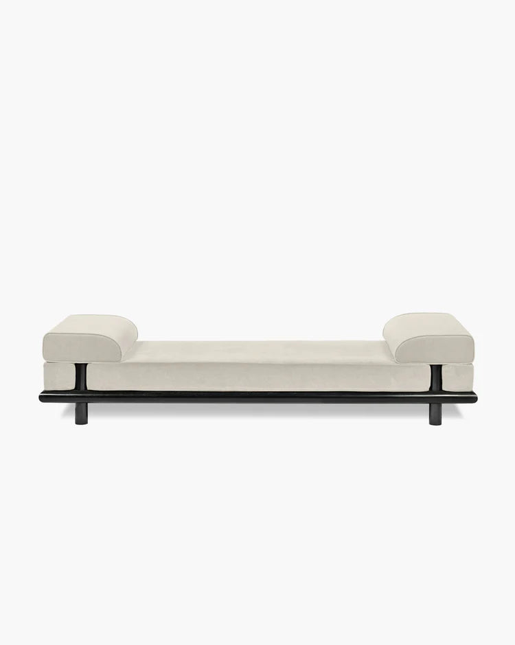 Beth natural coconut daybed + black stained oak frame