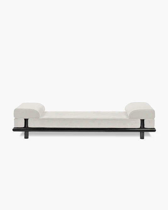 Beth cream coco daybed + black stained oak frame