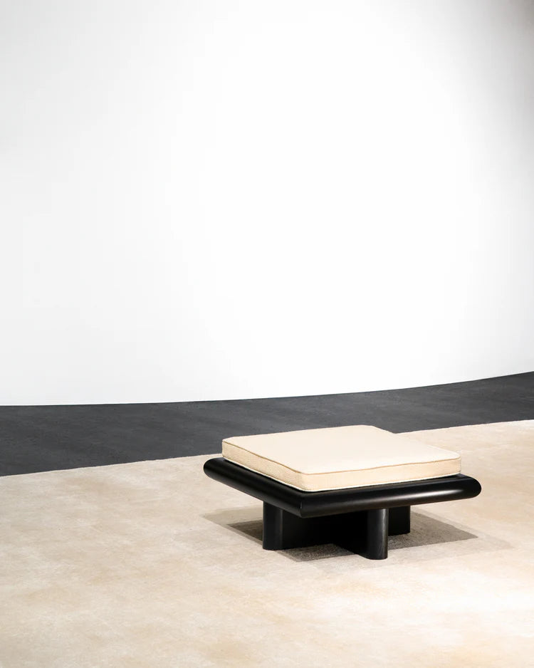 Natural coconut bench S + dark stained tulip frame Taka