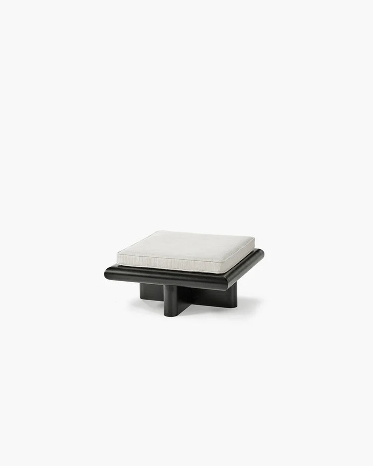 Taka cream coconut bench S + dark stained tulip frame