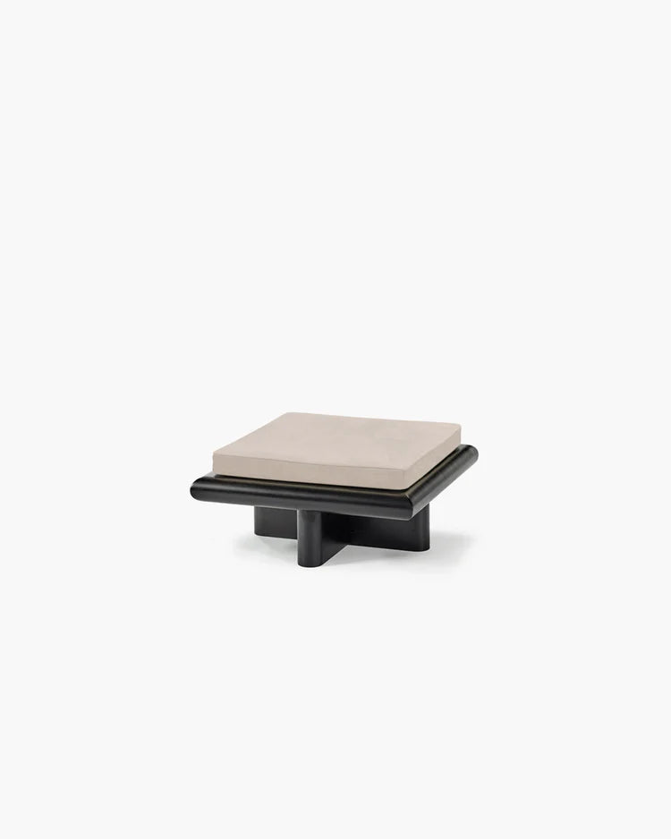 Taka grey velvet S bench + dark stained tulip frame