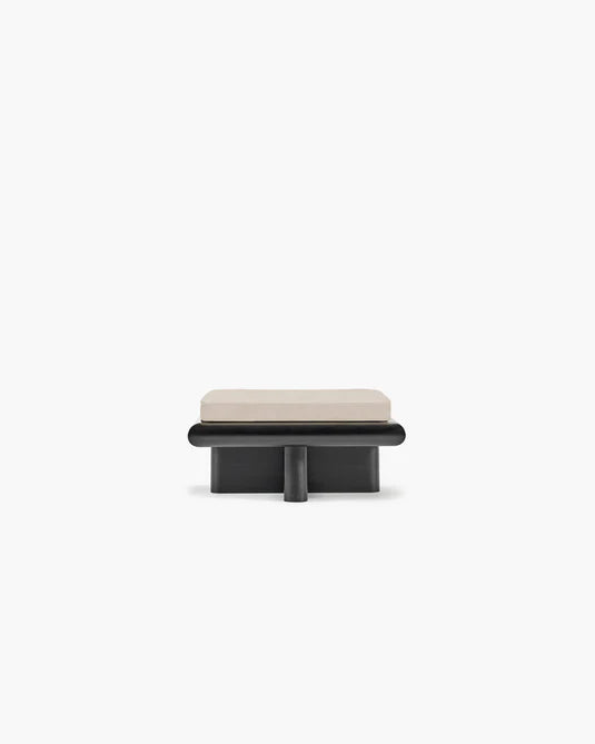 Banc S velours gris + châssis tulipier teinté foncé Taka
