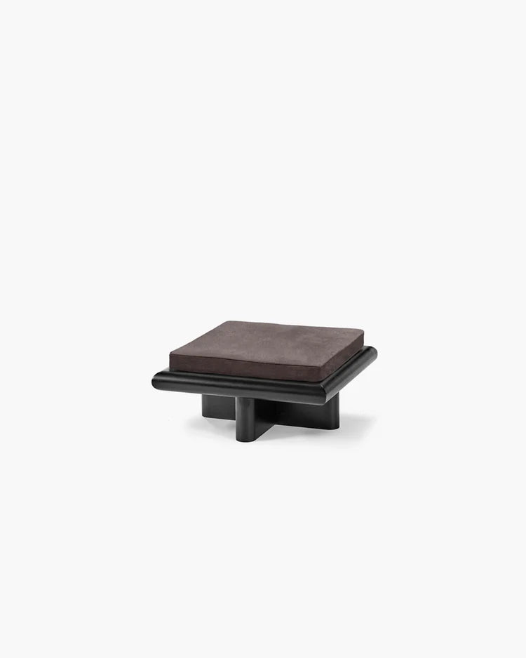 S bench in shaded velvet + dark-stained tulip frame Taka