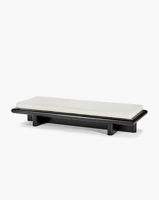 Taka cream coconut bench L + dark stained tulip frame