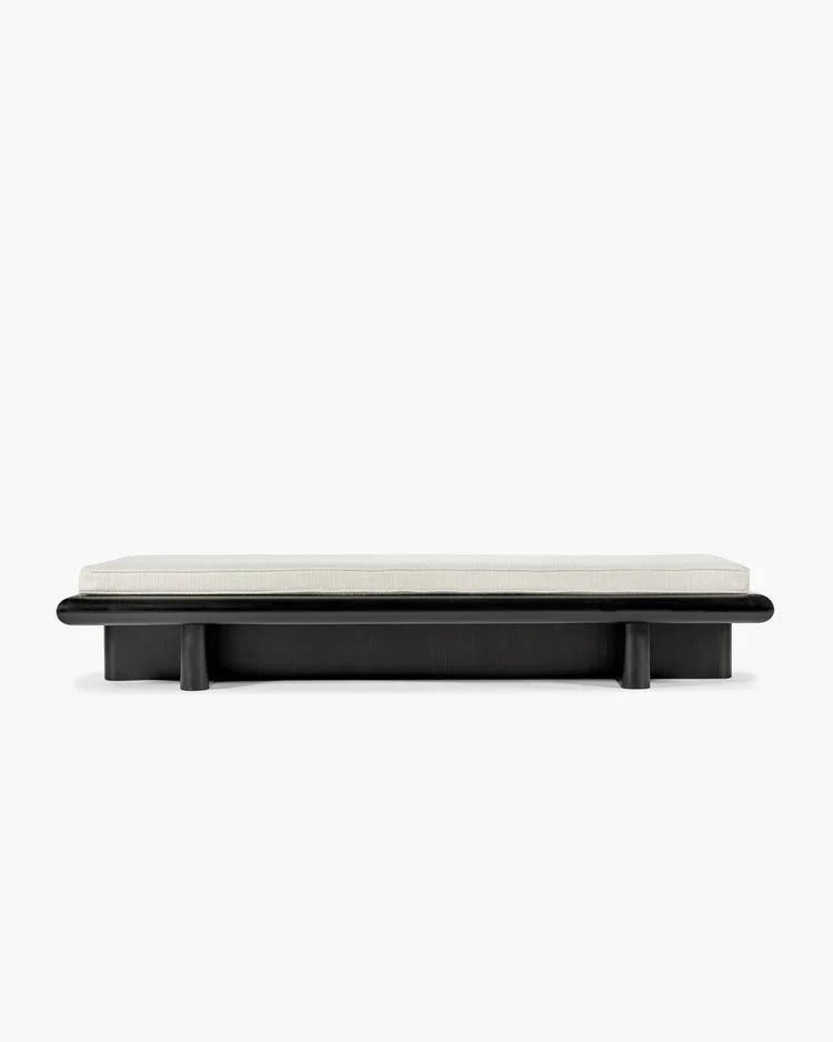 Banc L coco crème + cadre tulipier teinté foncé Taka