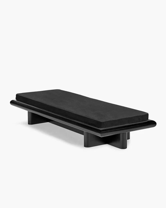 Taka L zwarte licot bank + donker gebeitst tulp frame